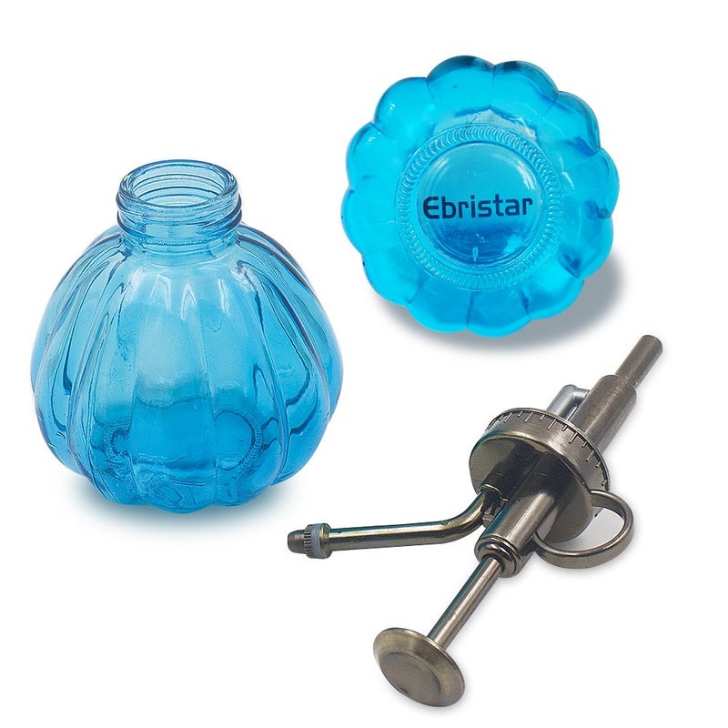 Ebristar Plant Mister, 6.5" Tall Vintage Style Decorative Glass Water Spray Bottle with Top Pump Small Watering Can (Blue) - Image 3